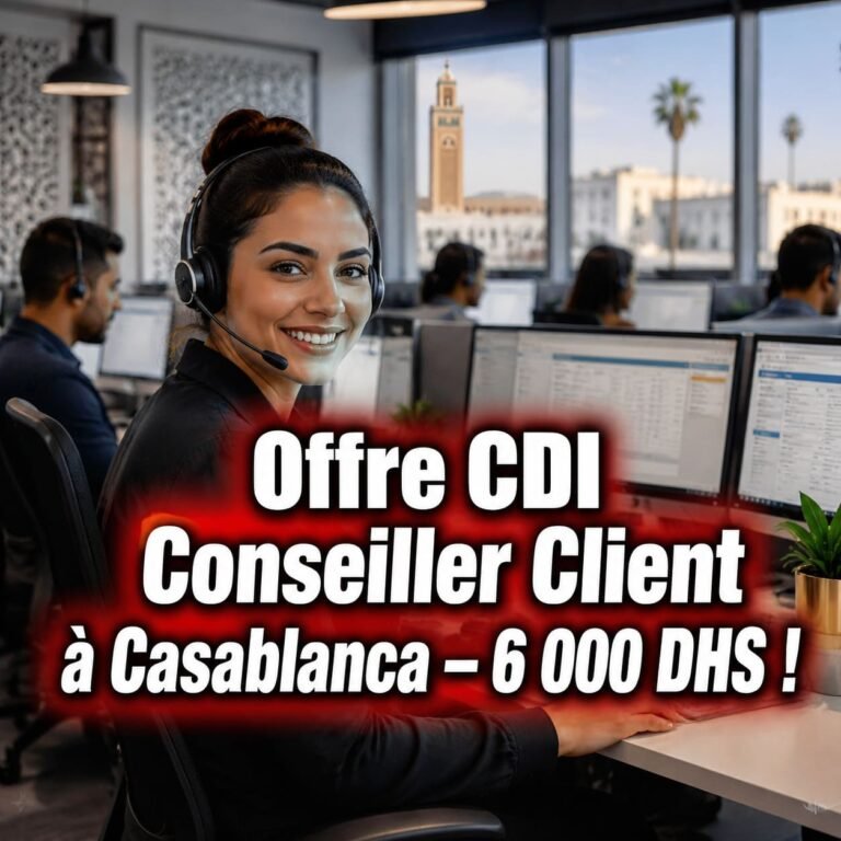 Recrutement Conseiller Client à Casablanca Hay Hassani – CDI